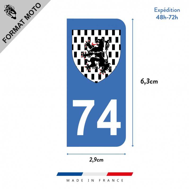 Autocollants 74 de la Haute-Savoie pour plaque d'immatriculation avec