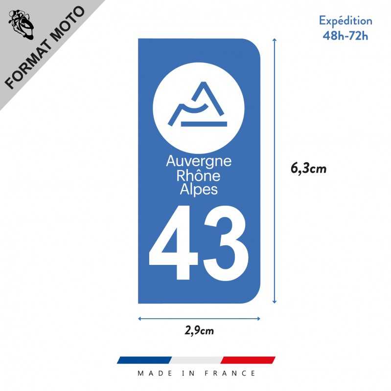 Autocollants Département 38-2 Style Plaque Immatriculation - Vinyle Haute Qualité, Modèle 2018 - 12