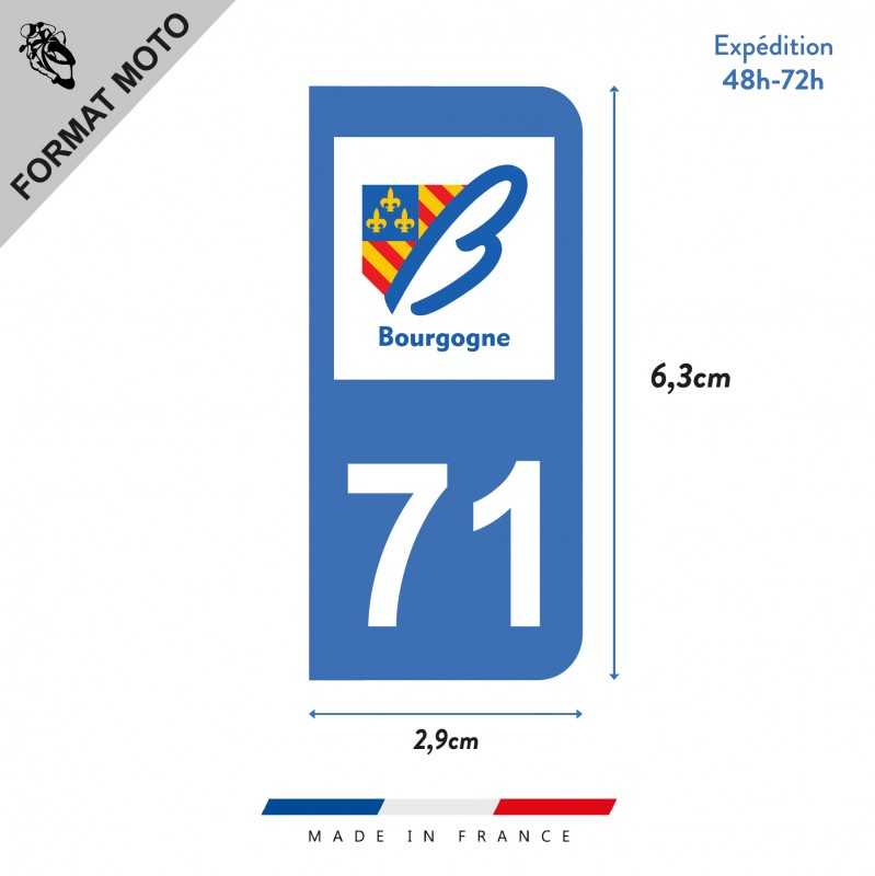 2 Stickers Style Plaque Immatriculation Blason Bourgogne Franche-Comté - Département 21 - Neuf