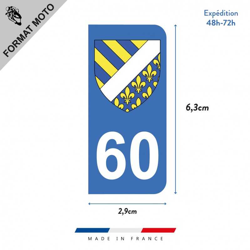 Autocollant Plaque Immatriculation Département 14 Normandie - Bleu, Angles Arrondis - Résistant Aux Intempéries