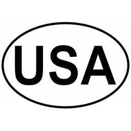 Autocollant adhésif États-Unis ( USA ) ovale pour voiture - fond blanc