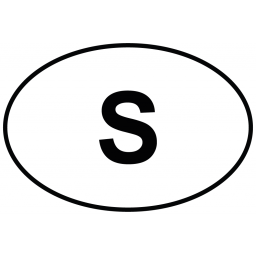 Autocollant adhésif Suède ( SW ) ovale pour voiture - fond blanc