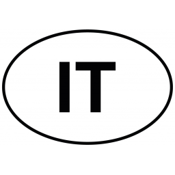 Autocollant adhésif Italie ( IT ) ovale pour voiture - fond blanc