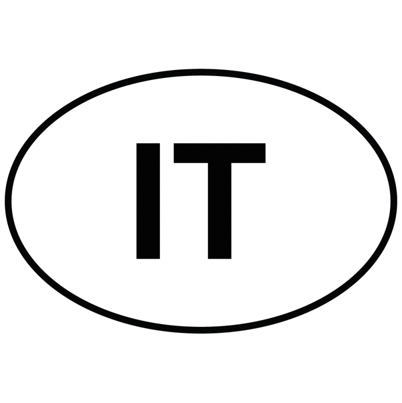 Autocollant adhésif Italie ( IT ) ovale pour voiture - fond blanc